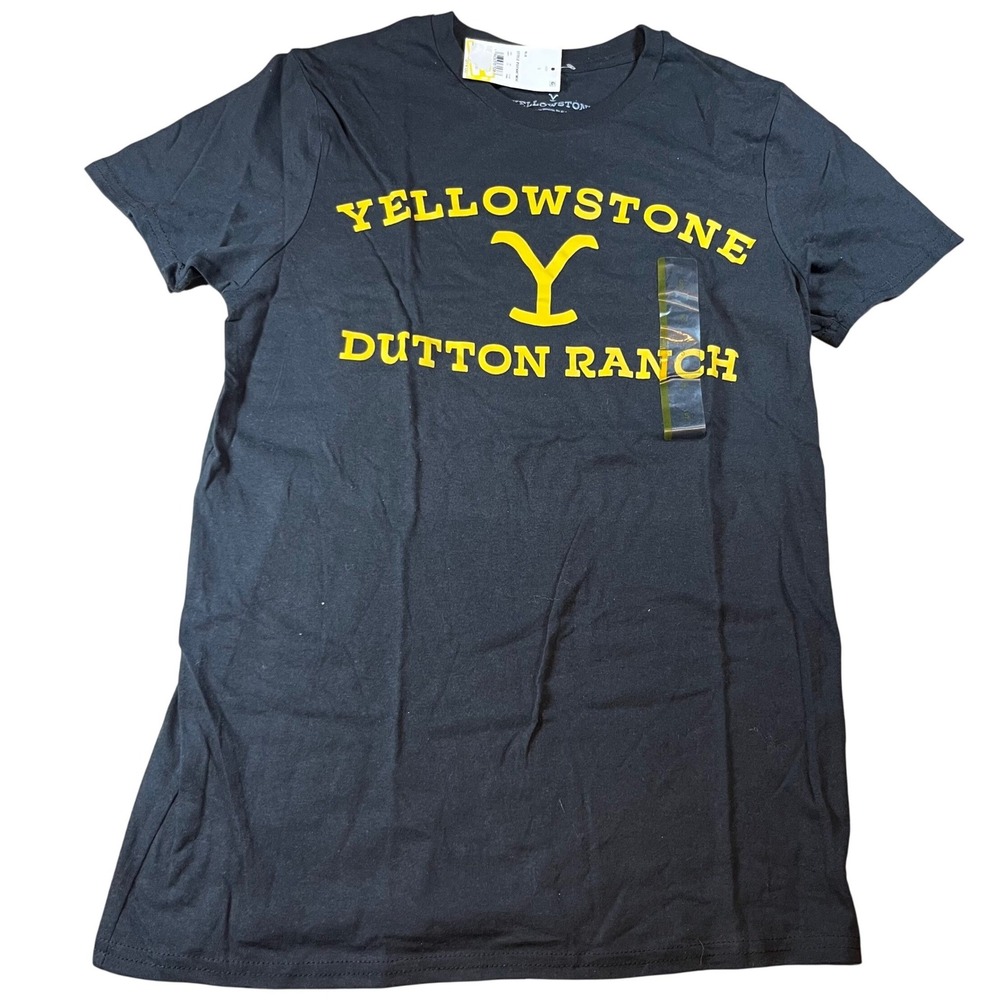 Yellowstone Dutton Ranch Graphic T-Shirt Womens Small Black PXES007MSC NWT